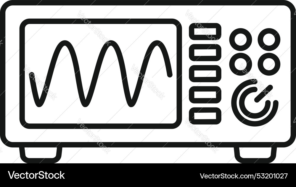 Digital oscilloscope showing sinusoidal signal Digital oscilloscope showing sinusoidal signal vector image
