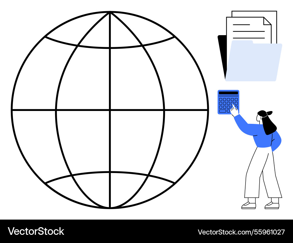 Global business analysis with data documents Global business analysis with data documents vector image