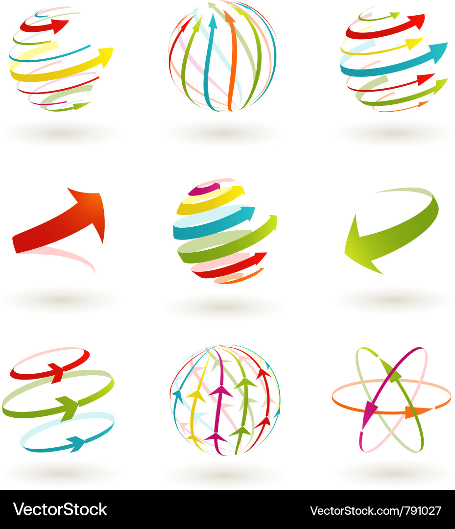 Global Network Icons Vector Image
