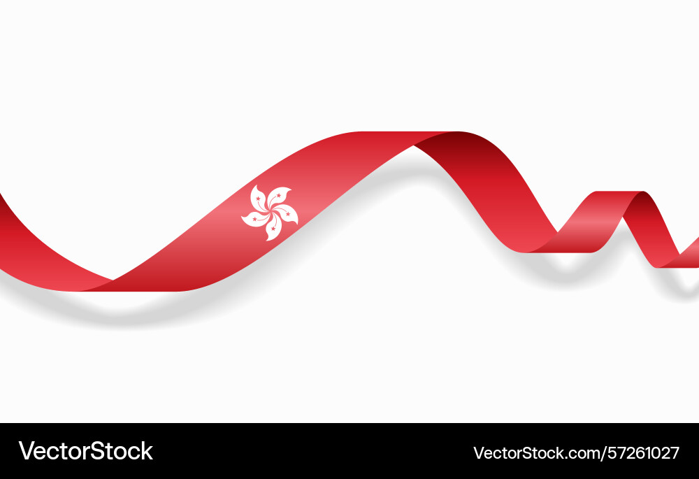 Hong kong flag wavy abstract background Vector Image