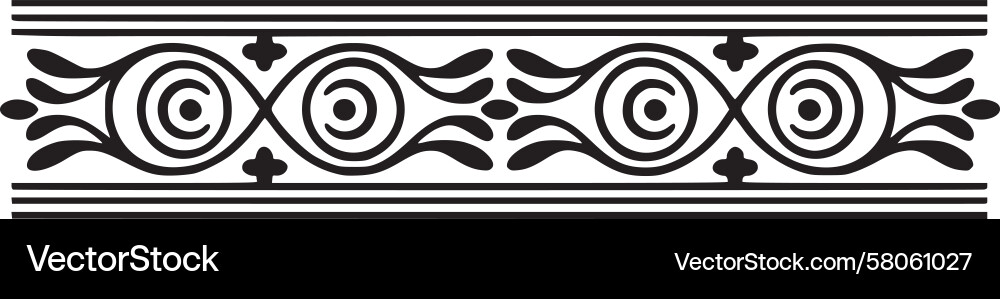 Intricate Ornamental Scroll Border Vector Image