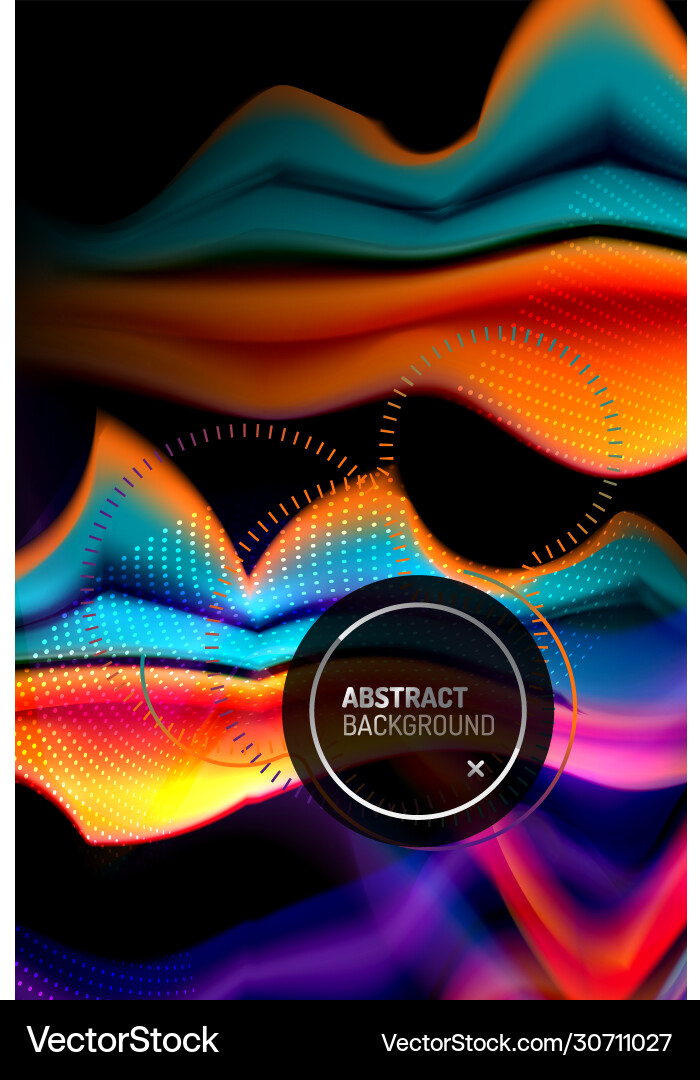 Liquid Gradient Waves Abstract Background vector image