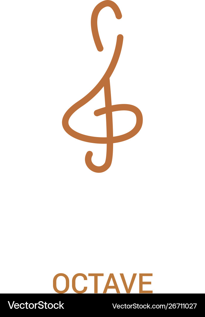 Octave concept 2 colored icon simple line element Octave concept 2 colored icon simple line element vector image