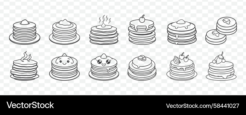 Pancake Stack with Syrup Vector Image