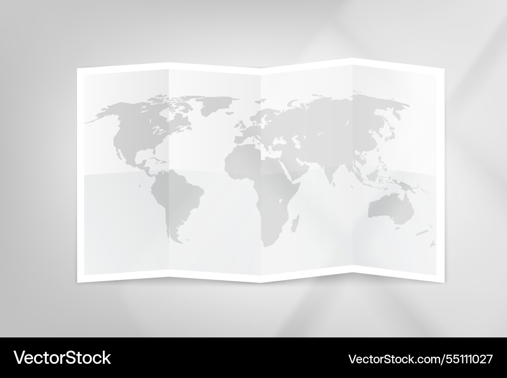 Paper map on bright background with window light Vector Image