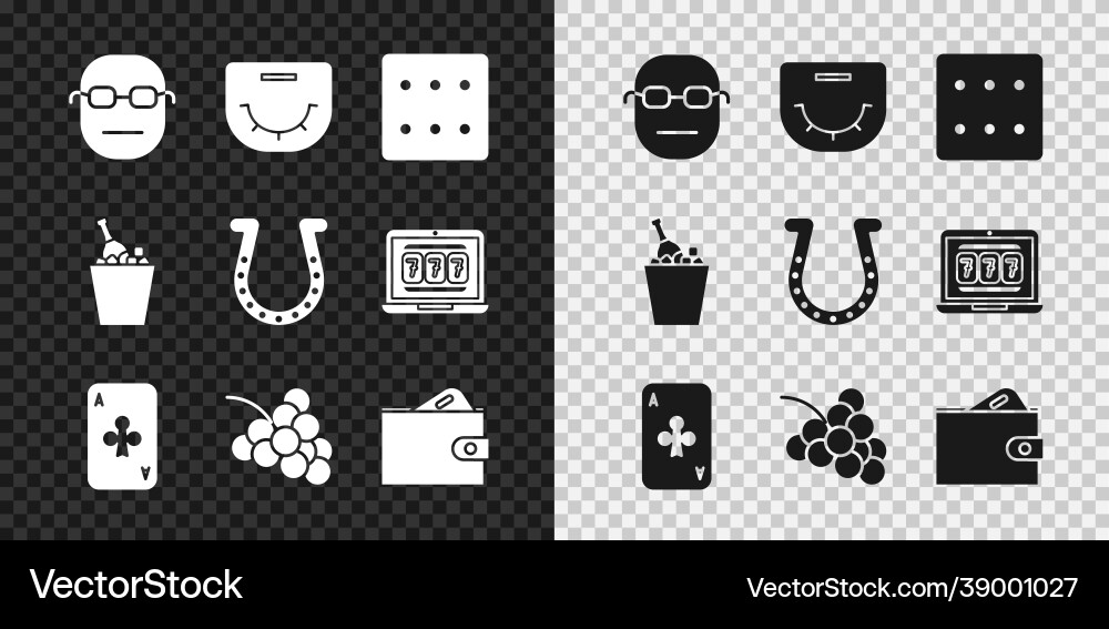 Set poker player table game dice playing card Vector Image