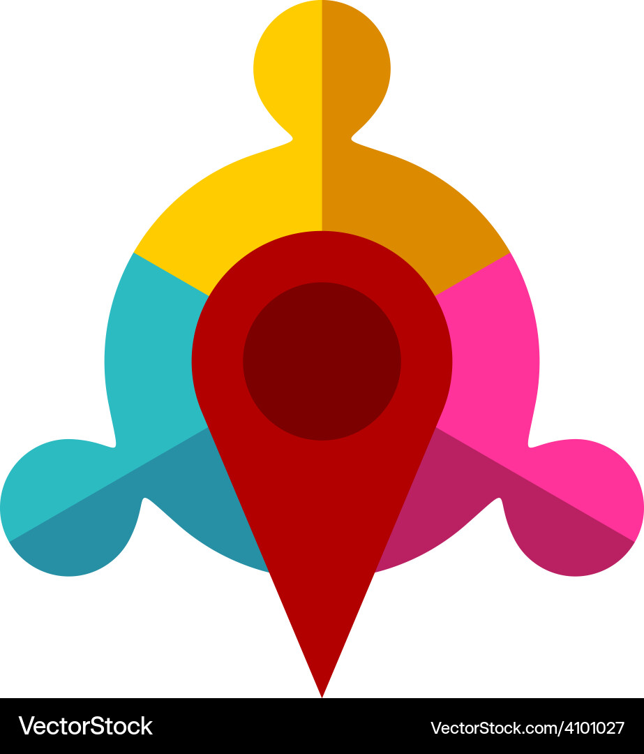 Team Collaboration Map Pointer Logo vector image