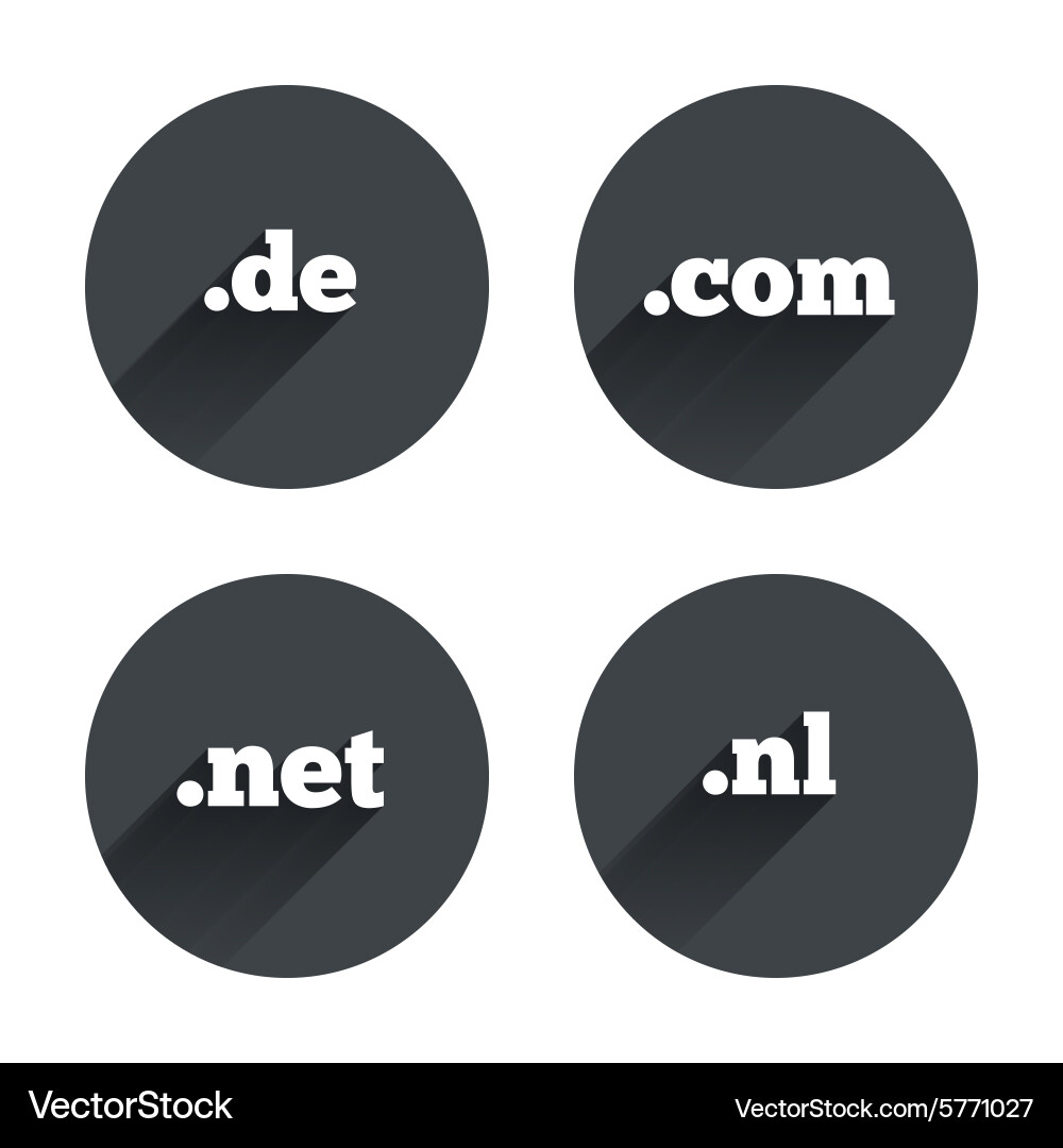Top-level domains signs de com net and nl Vector Image