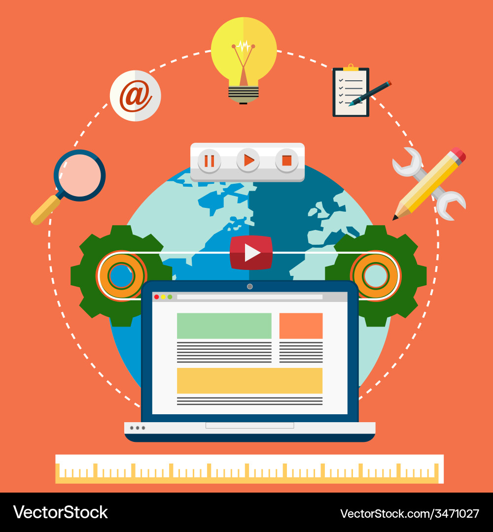 Web design and development concept vector image