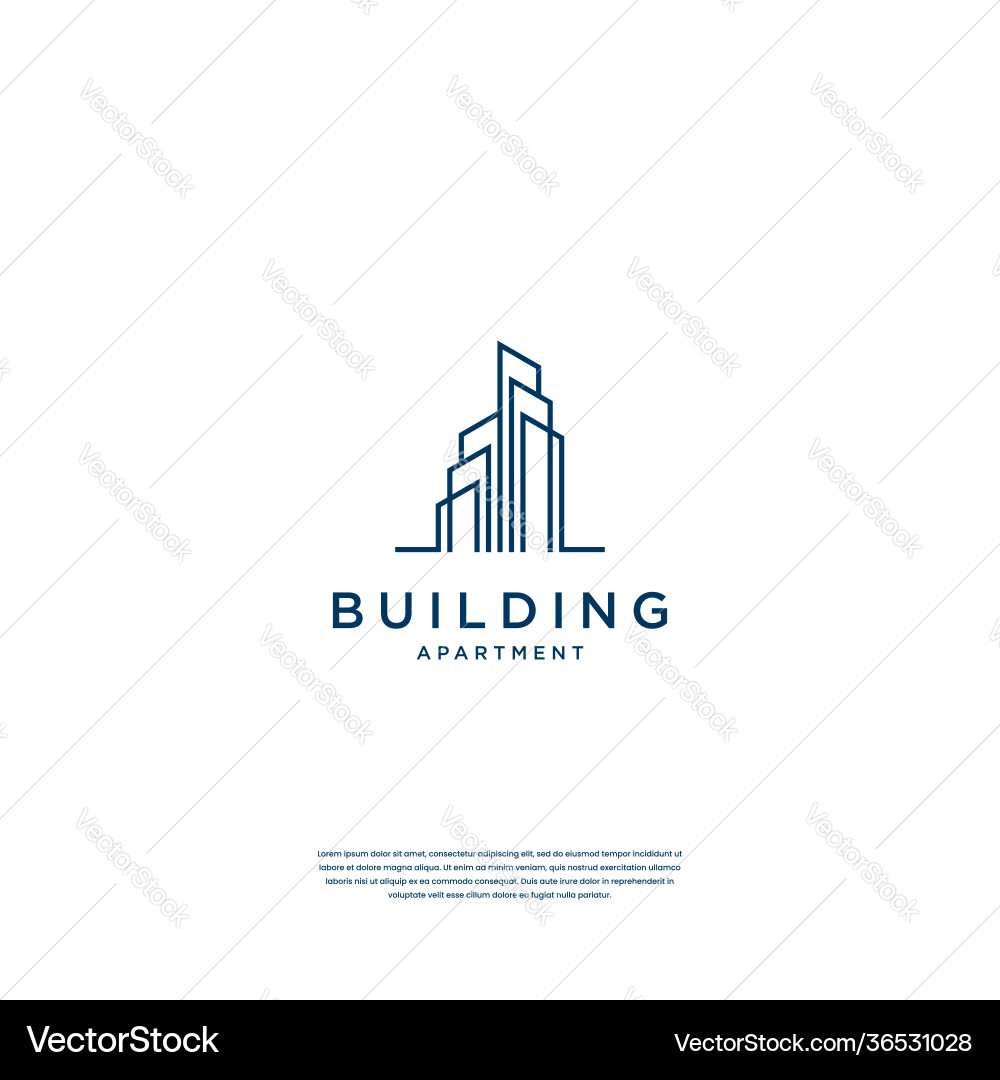 Abstract building structure logo design real vector image