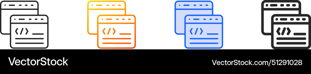 Browser iconthin linear gradient blue stroke Browser iconthin linear gradient blue stroke vector image