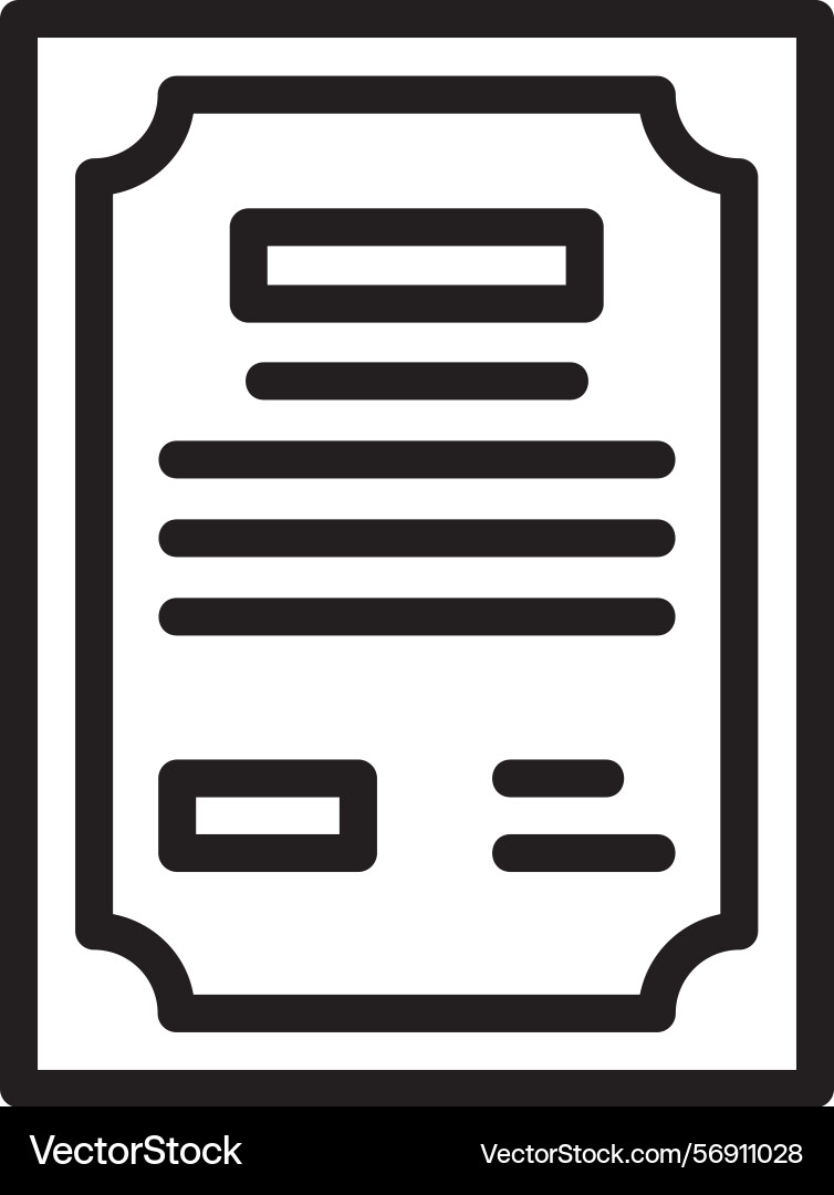 Certificate linear style icon design Vector Image