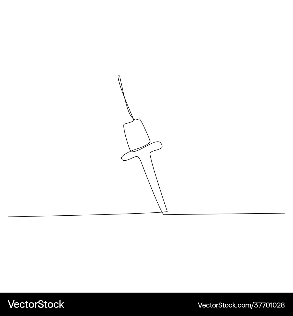Continuous line drawing corkscrew Continuous line drawing corkscrew vector image