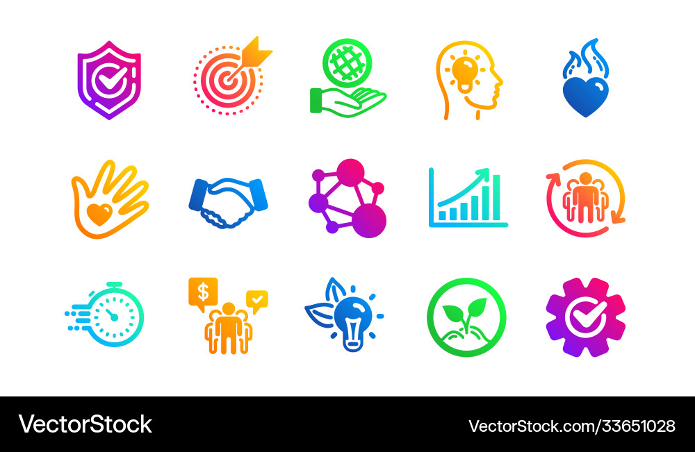 Core values icons integrity target purpose Core values icons integrity target purpose vector image