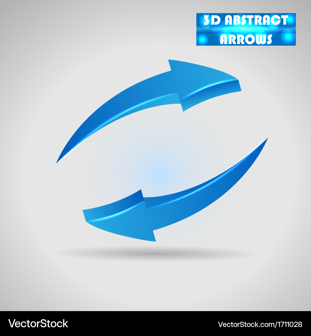 Dynamic Blue Arrows - 3D Abstract Royalty Free Vector Image