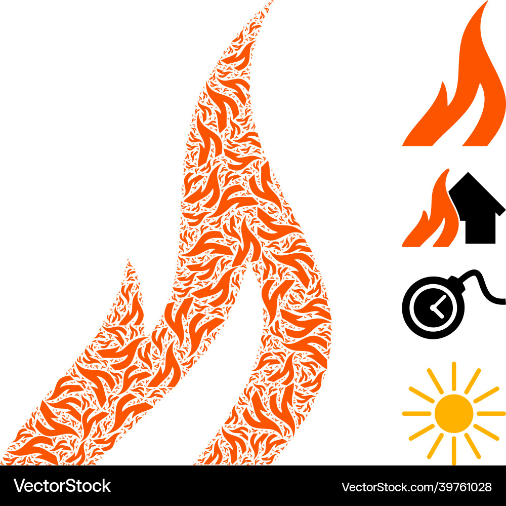 Fire icon recursive composition Fire icon recursive composition vector image