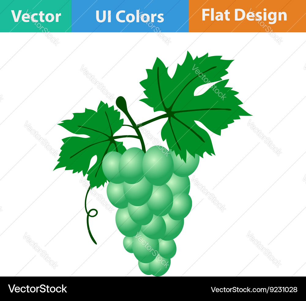 Flat design icon of grape Vector Image