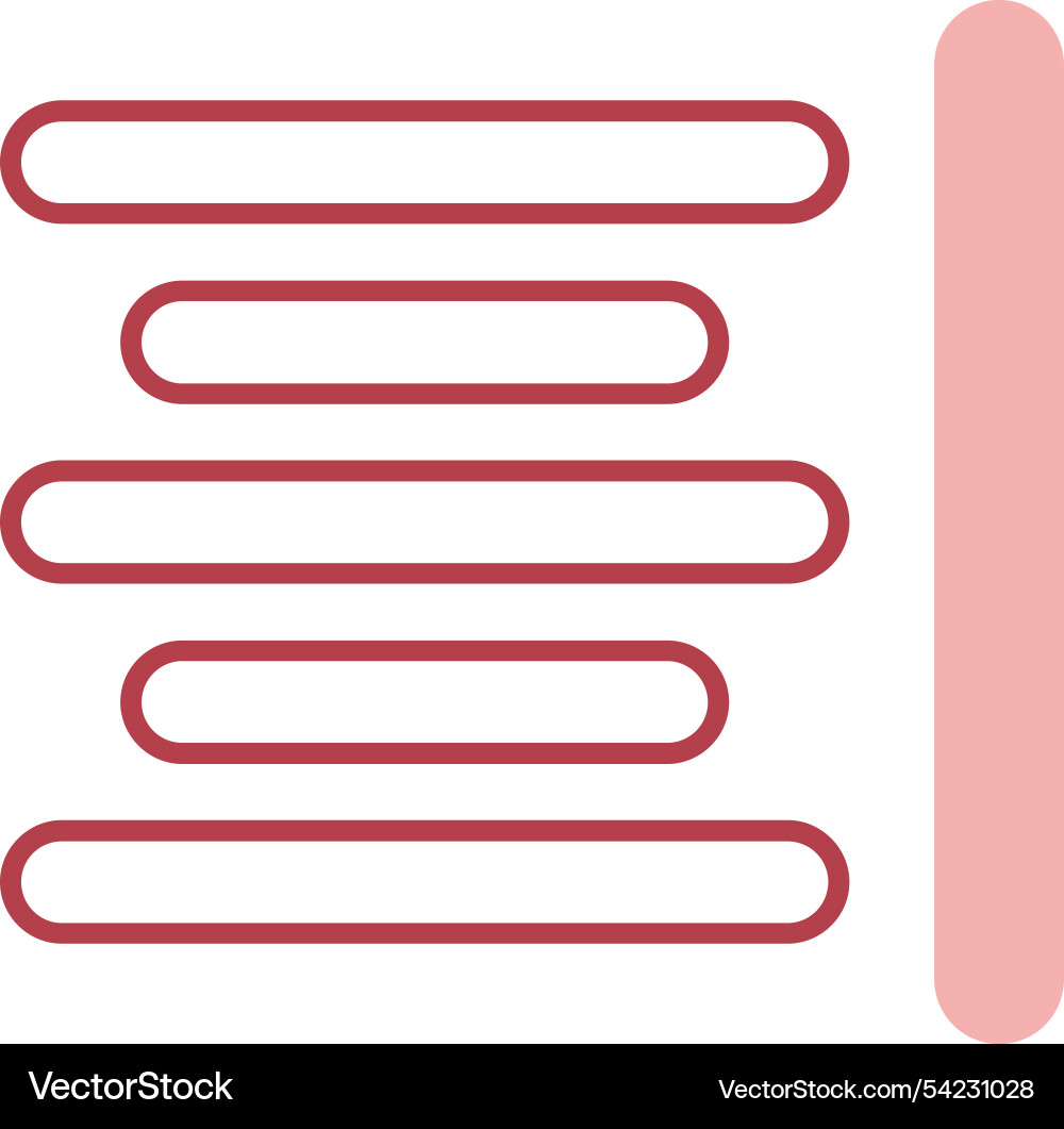Horizontal align line fill icon Vector Image