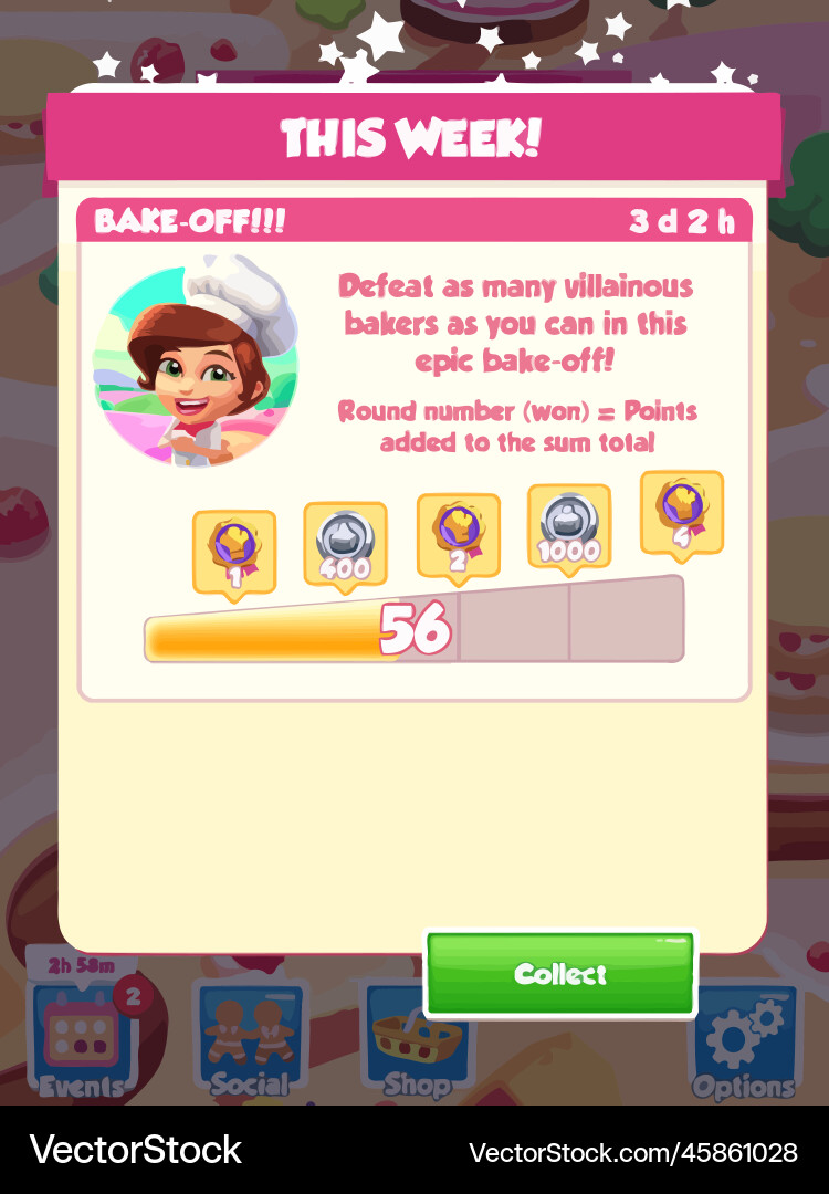 Komplettes Set von Level-Taste Spiel ui Pop-up-Symbol Vektorbild