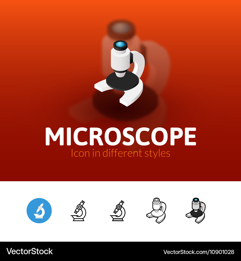 Microscope icon in different style vector image