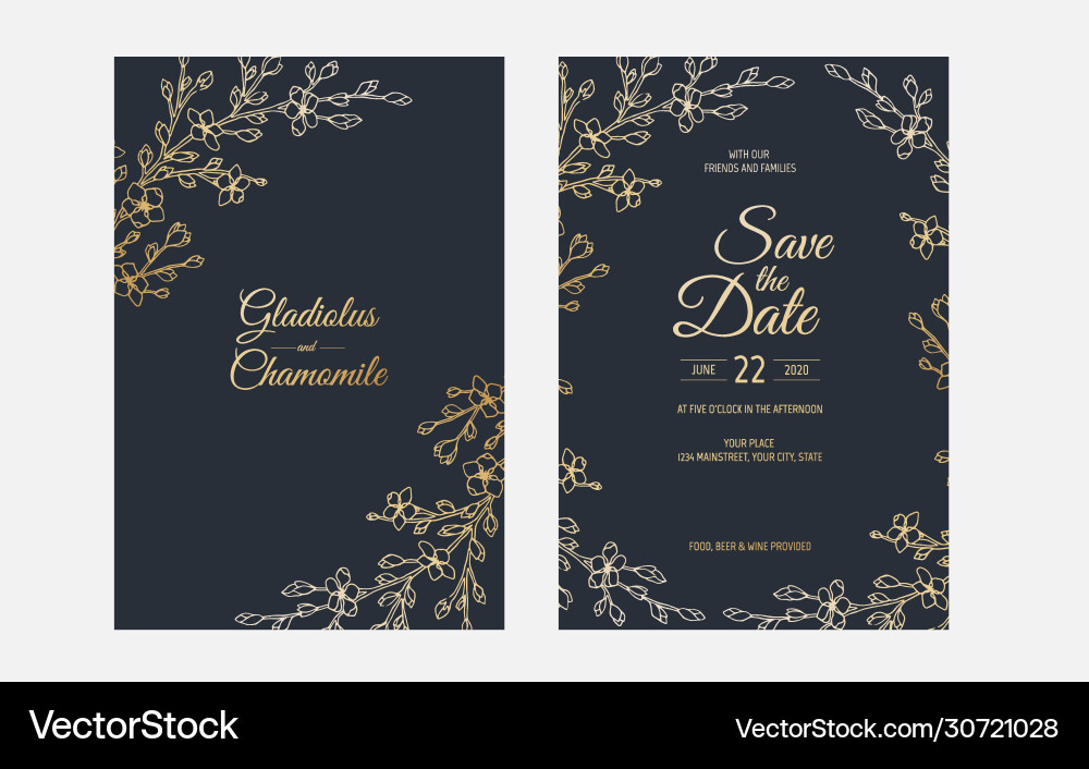 Minimalistische Hochzeit Einladung Karten Vorlage Design Minimalistische Hochzeit Einladung Karten Vorlage Design vektorbild