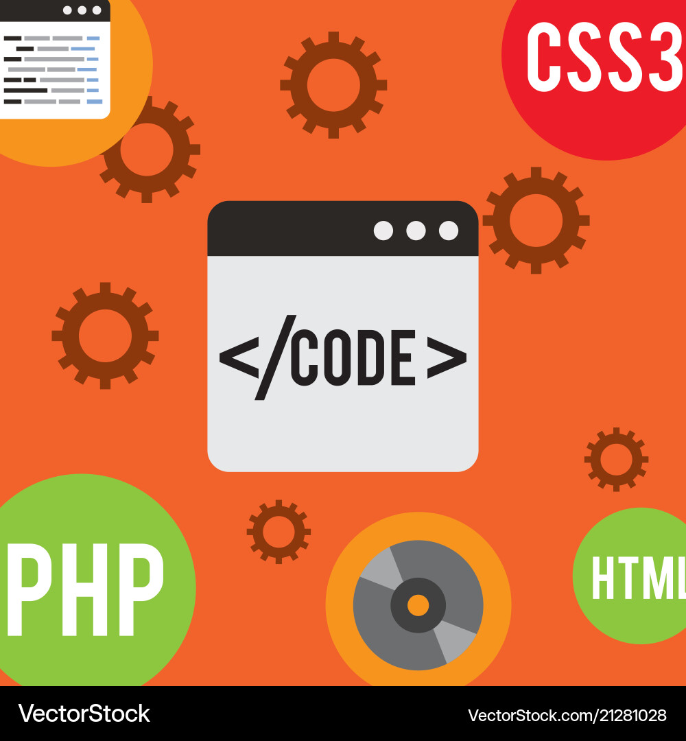 Program coding website Program coding website vector image