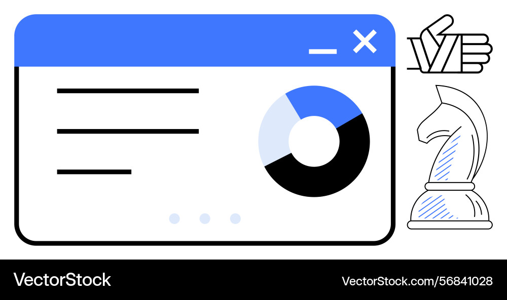Strategy and analytics dashboard with pie chart Strategy and analytics dashboard with pie chart vector image