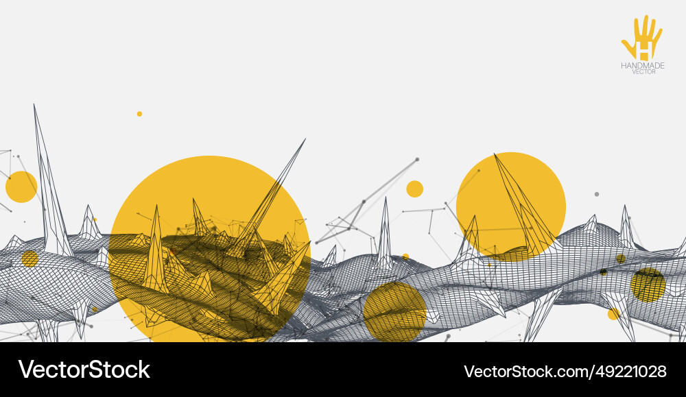 Wireframe science background with plexus effect Wireframe science background with plexus effect Vector Image
