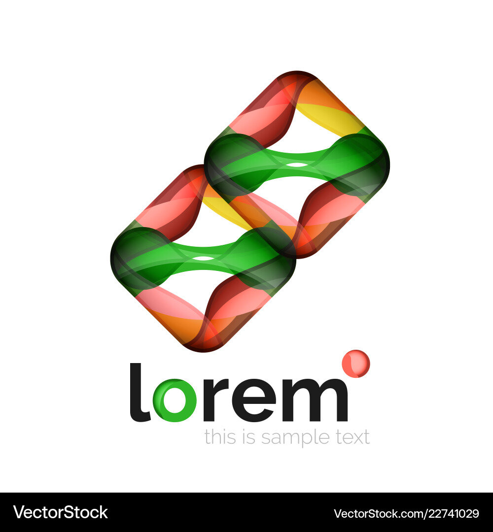 Abstract geometric logo created with overlapping Vector Image