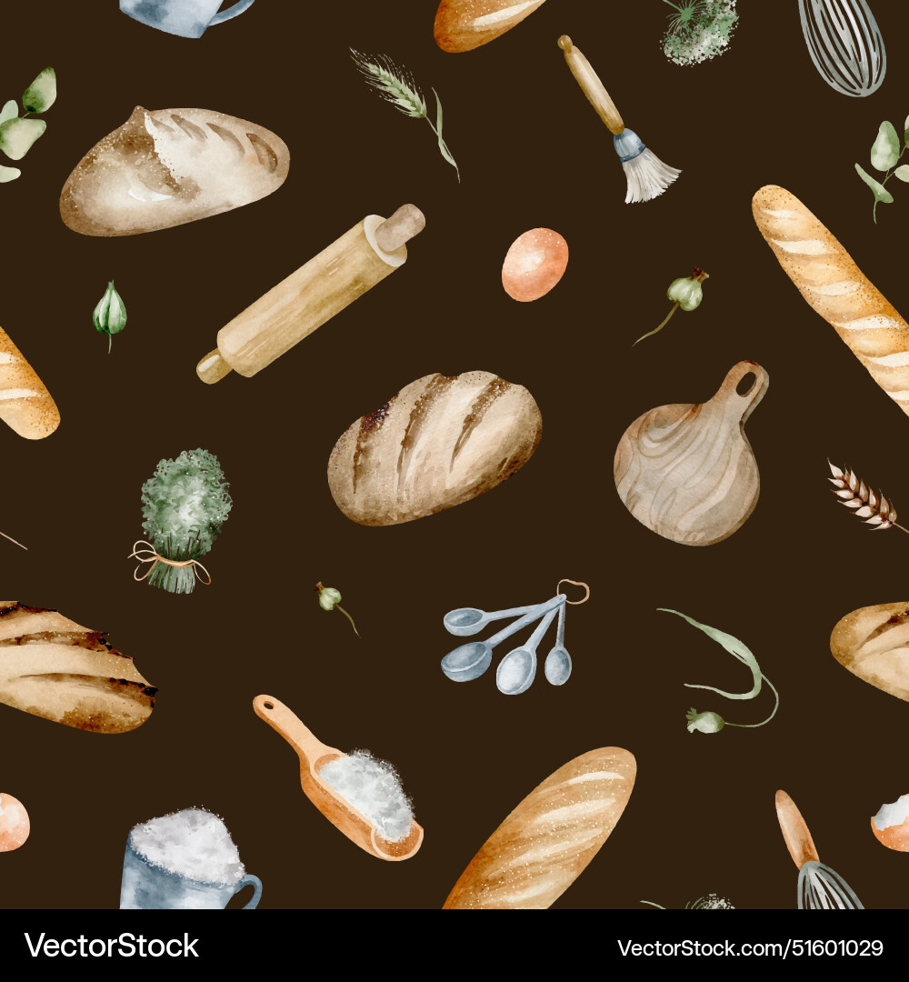 Bakery background seamless pattern Vector Image