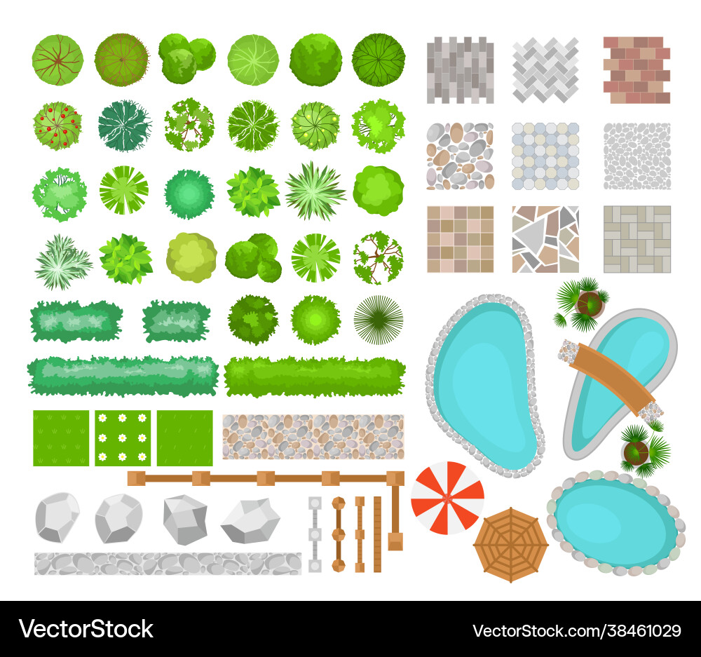 Bright Park Elements Vector Image