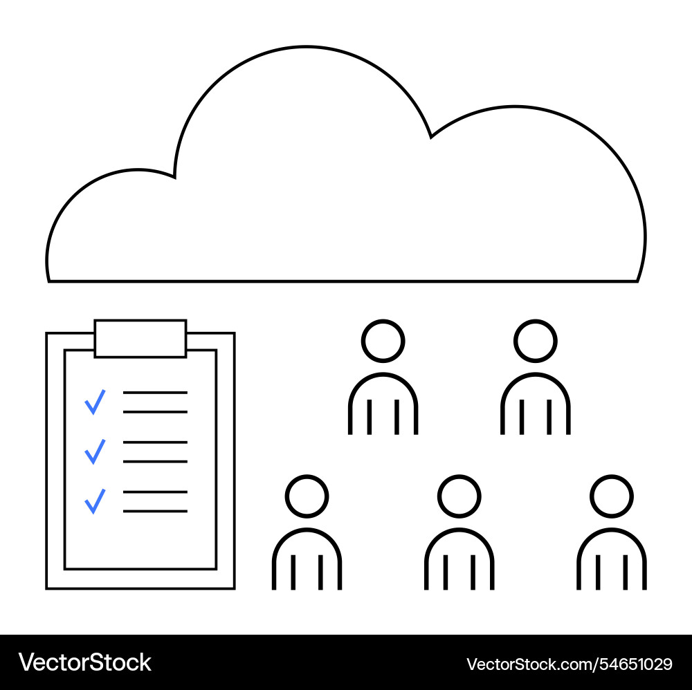 Cloud Computing Konzept mit Checkliste und Benutzer Cloud Computing Konzept mit Checkliste und Benutzer vektorbild