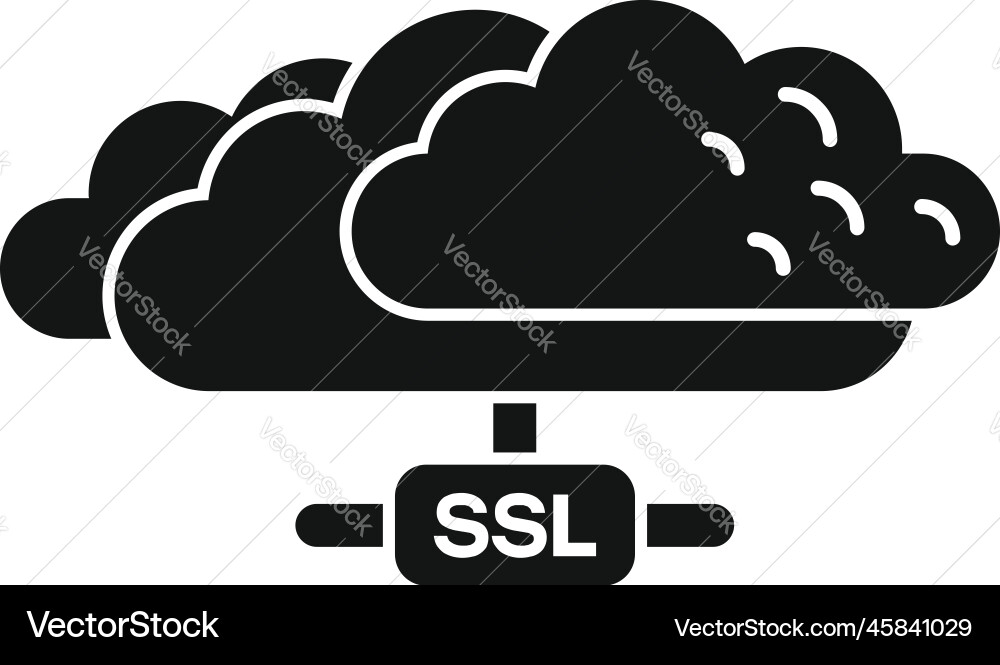 Daten Cloud ssl Zertifikat Symbol einfaches Web Daten Cloud ssl Zertifikat Symbol einfaches Web vektorbild