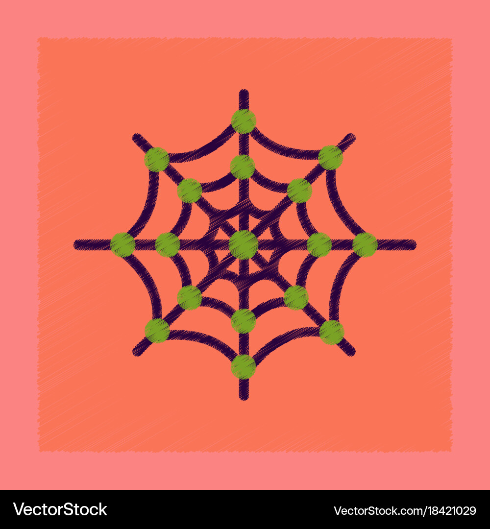 Flat shading style icon spider web Vector Image