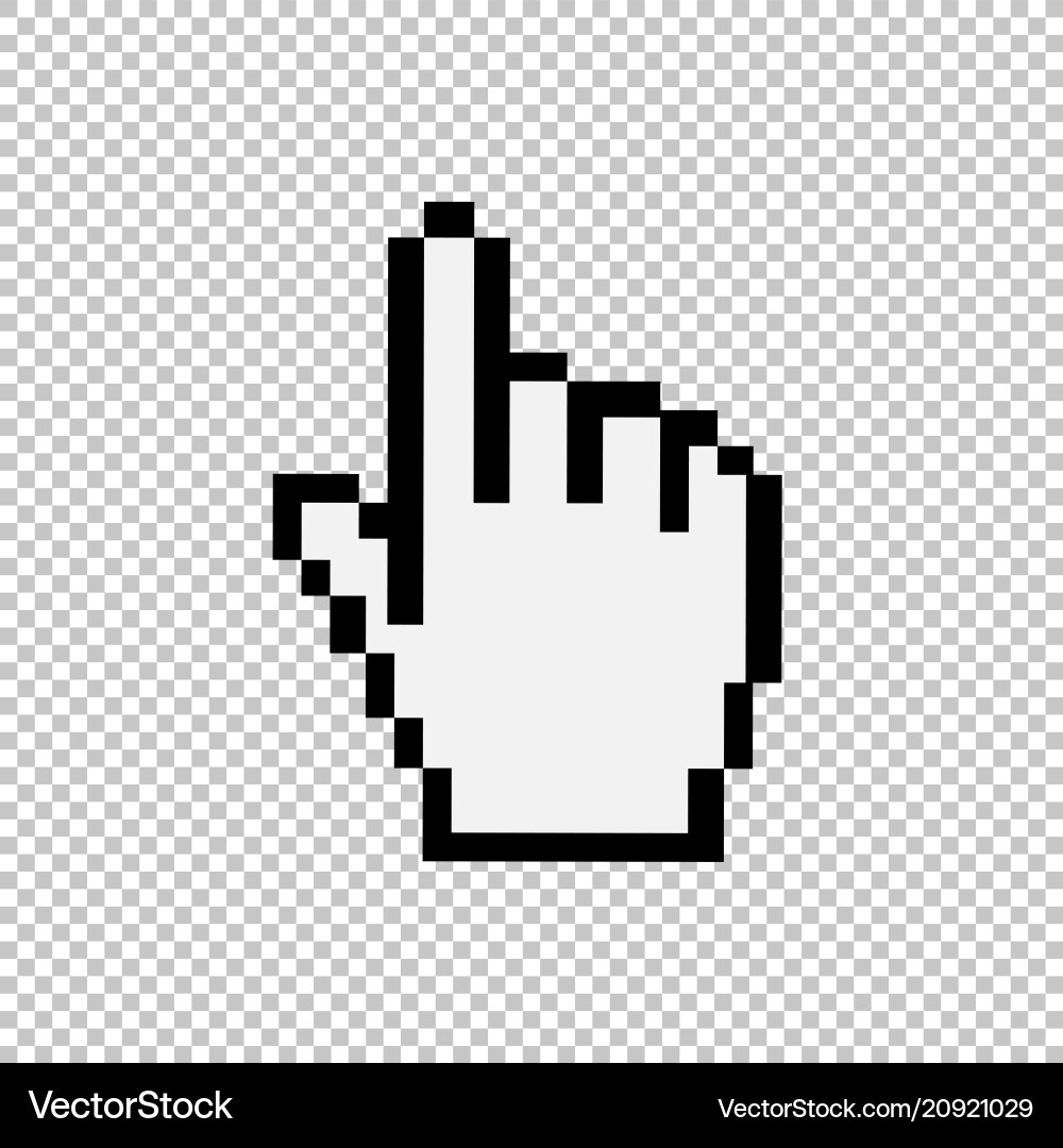 Hand Cursor - Pixel Style vector image
