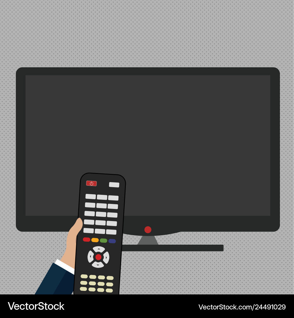 Hand holding computer remote control infront Hand holding computer remote control infront vector image