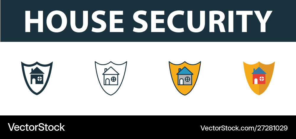 House security icon set premium symbol House security icon set premium symbol vector image
