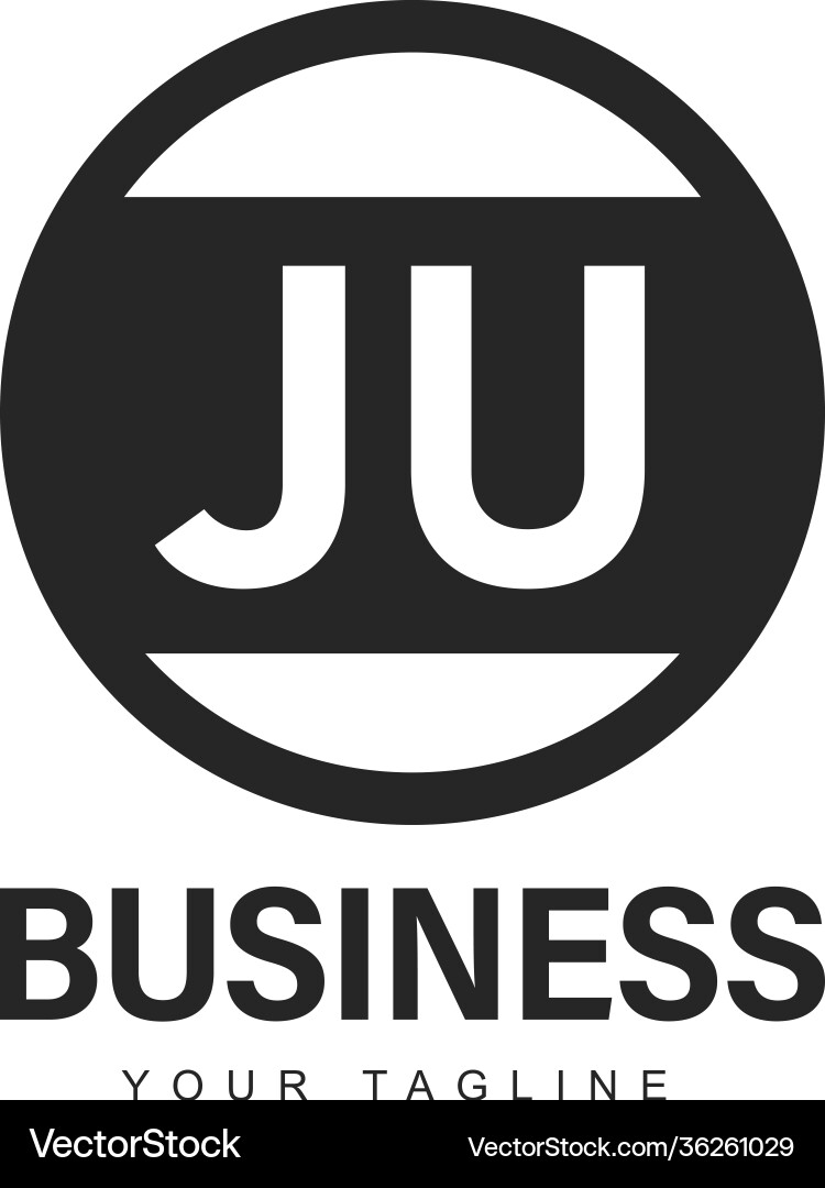 Ju initial a logo design with abstract style Ju initial a logo design with abstract style Vector Image