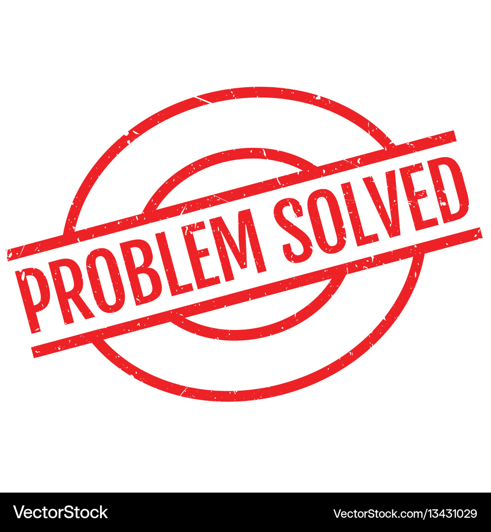Problem solved rubber stamp vector image