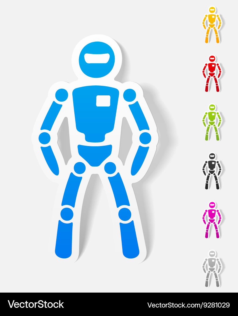 Realistic design element robot vector image