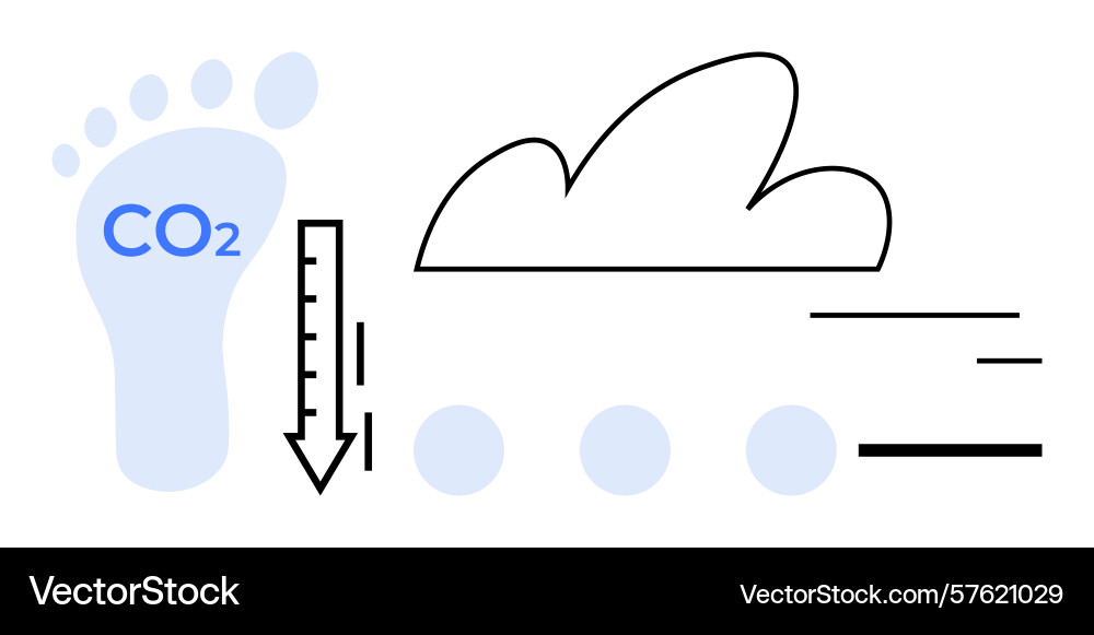 Reducing carbon footprint concept with cloud Vector Image