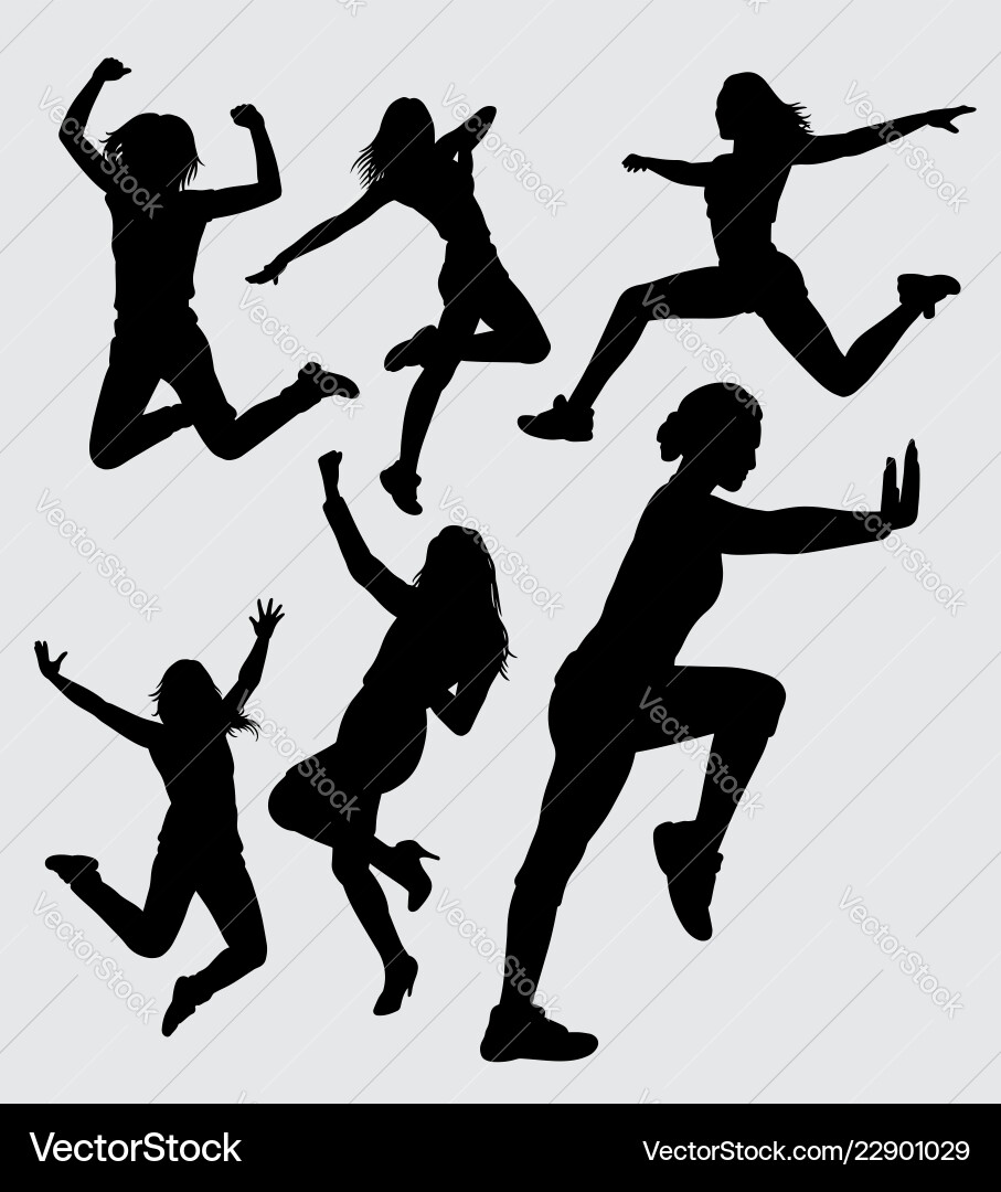 Sporty Woman Silhouette Vector Image