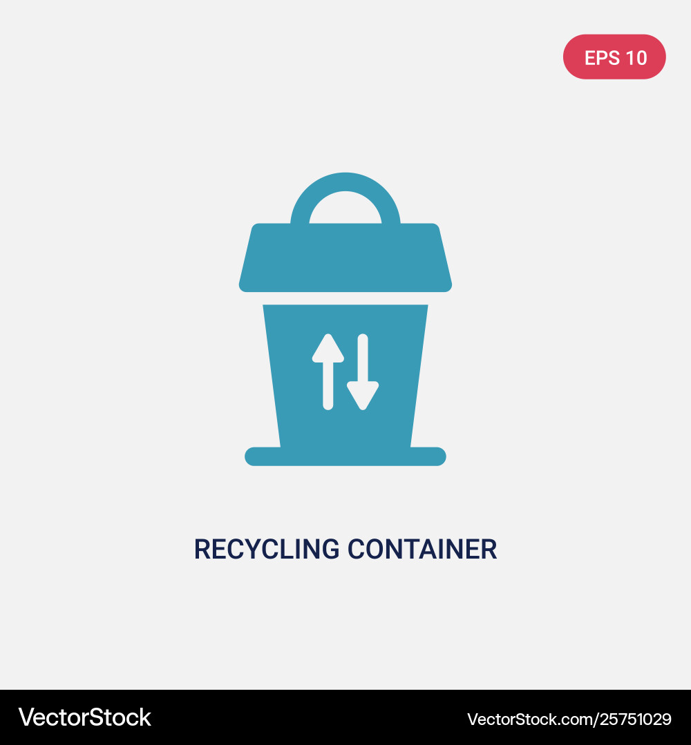 Two color recycling container icon from user Two color recycling container icon from user vector image