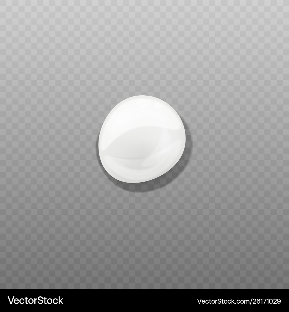 White cream blob with realistic shiny texture vector image
