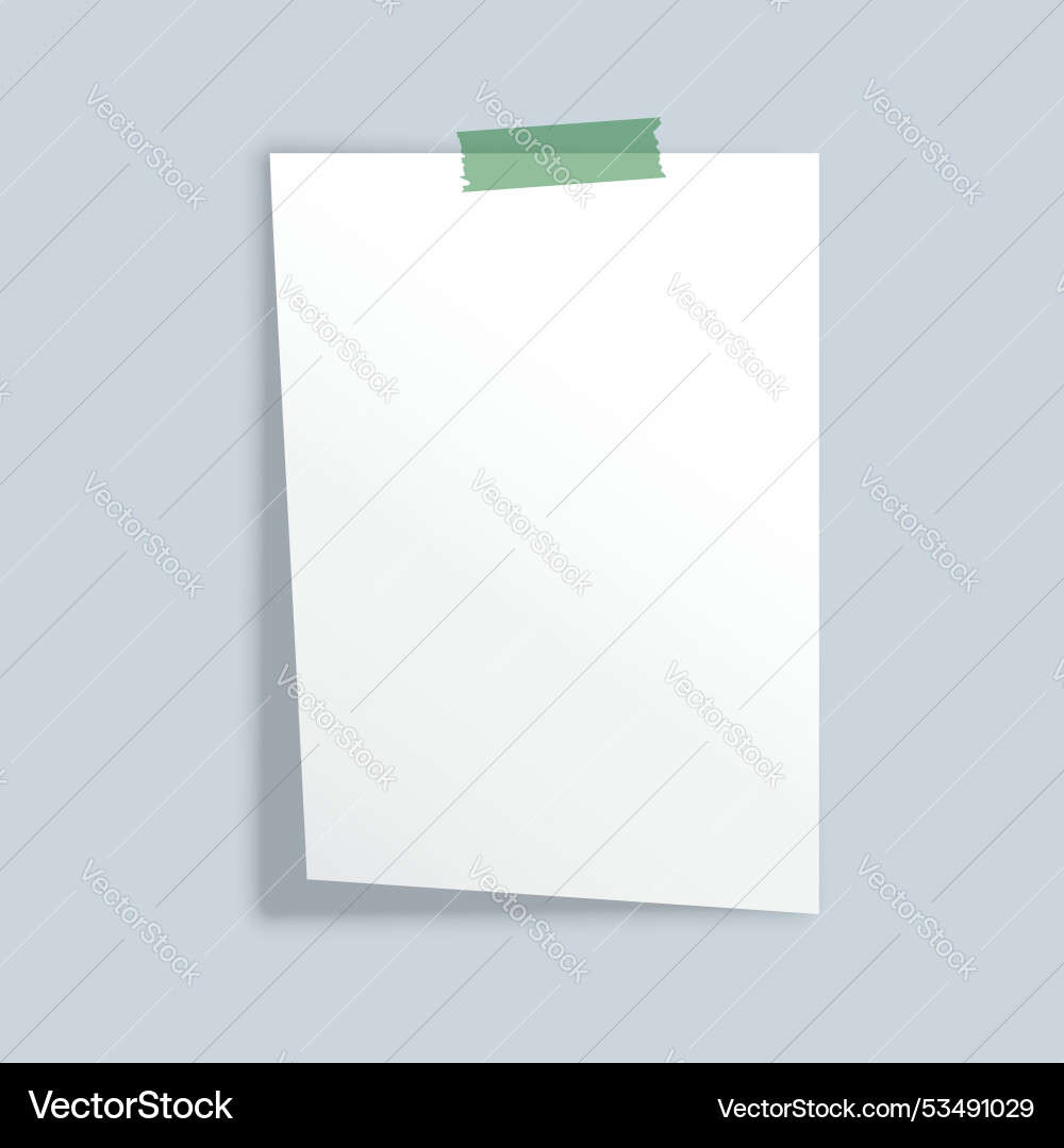 White sheet of paper in flat style empty White sheet of paper in flat style empty vector image