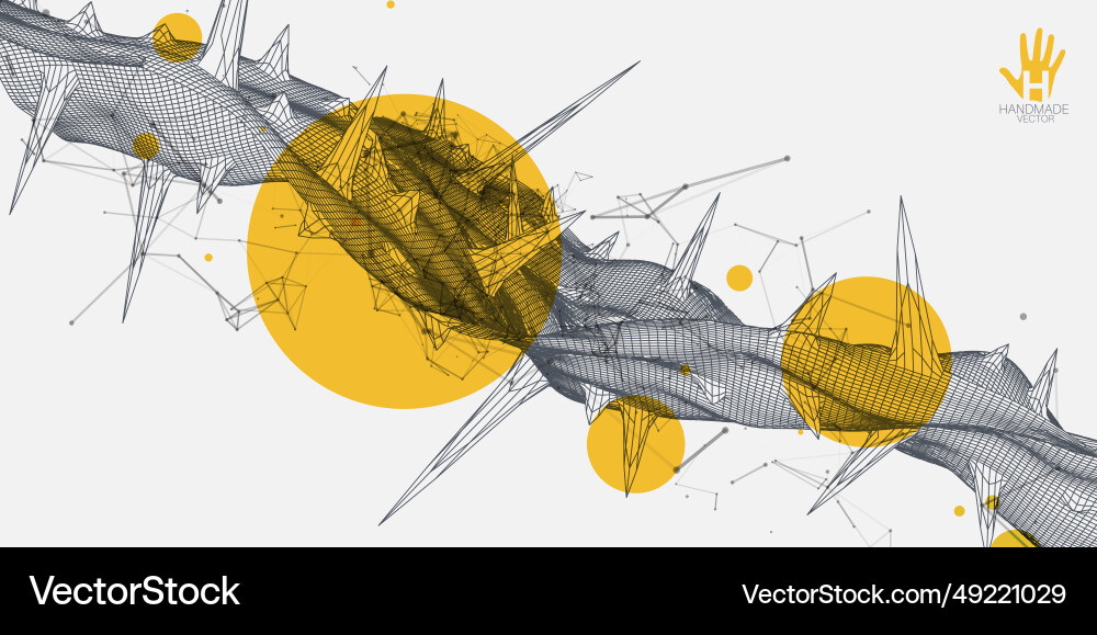 Wireframe science background with plexus effect Vector Image