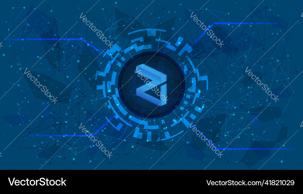 Zilliqa zil token symbol in a digital circle Zilliqa zil token symbol in a digital circle vector image