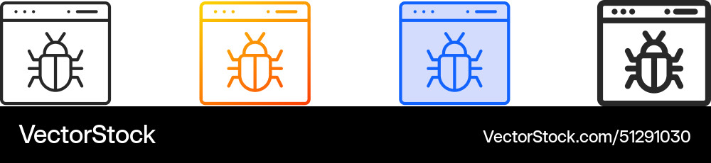 Browser iconthin linear gradient blue stroke Vector Image