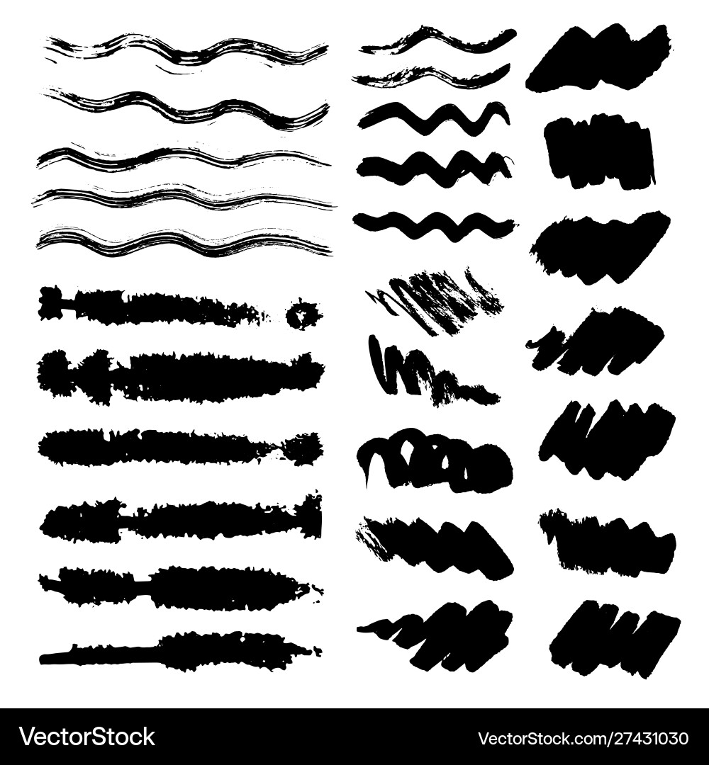 Brush strokes for text fields set Brush strokes for text fields set vector image