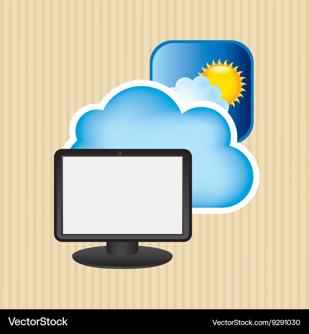Cloud computing design vector image